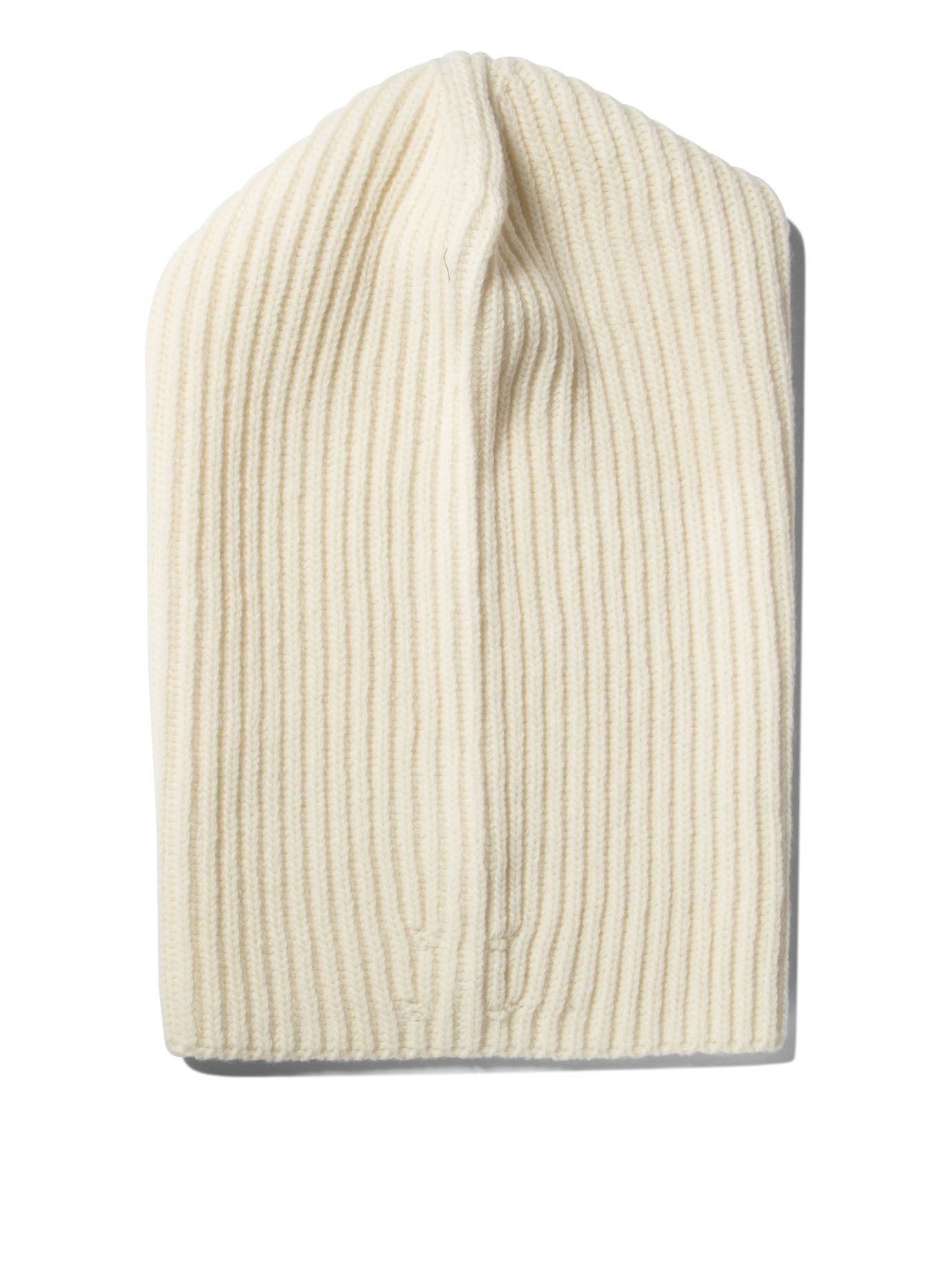 JIL SANDER White Ribbed balaclava